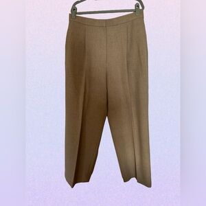 St. John Women’s Camel Melange Doubleweave Designer Trousers wide leg - sz14